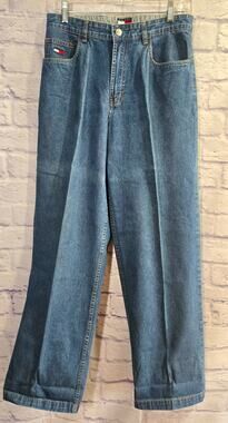 VTG Tommy Hilfiger Blue Large H on Back Pocket Denim Jeans Women's 8 Lightweight
